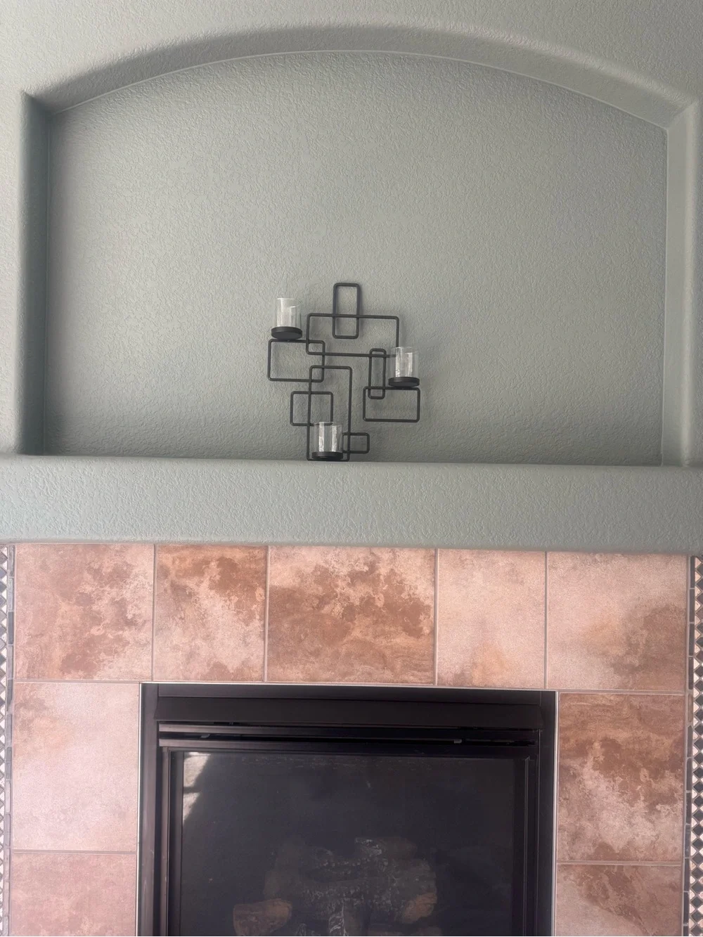 Geometric Black Metal Wall Candle Holder - Modern Home Wall Decor